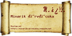 Minarik Árvácska névjegykártya